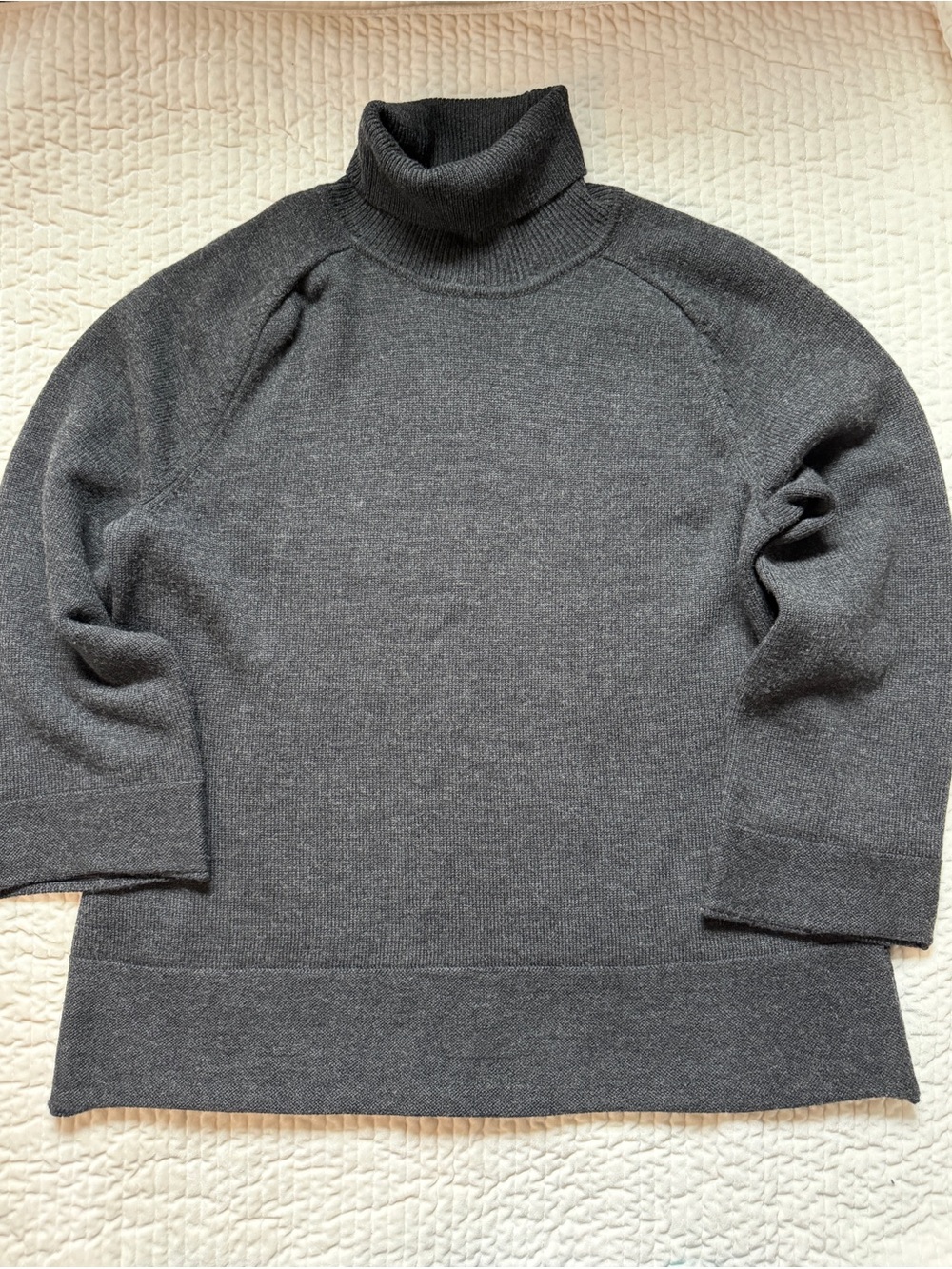 Sarah Spencer Woman 3X Gray 100% Merino Wool Turtleneck Sweater Wide Sleeve - Picture 2 of 11